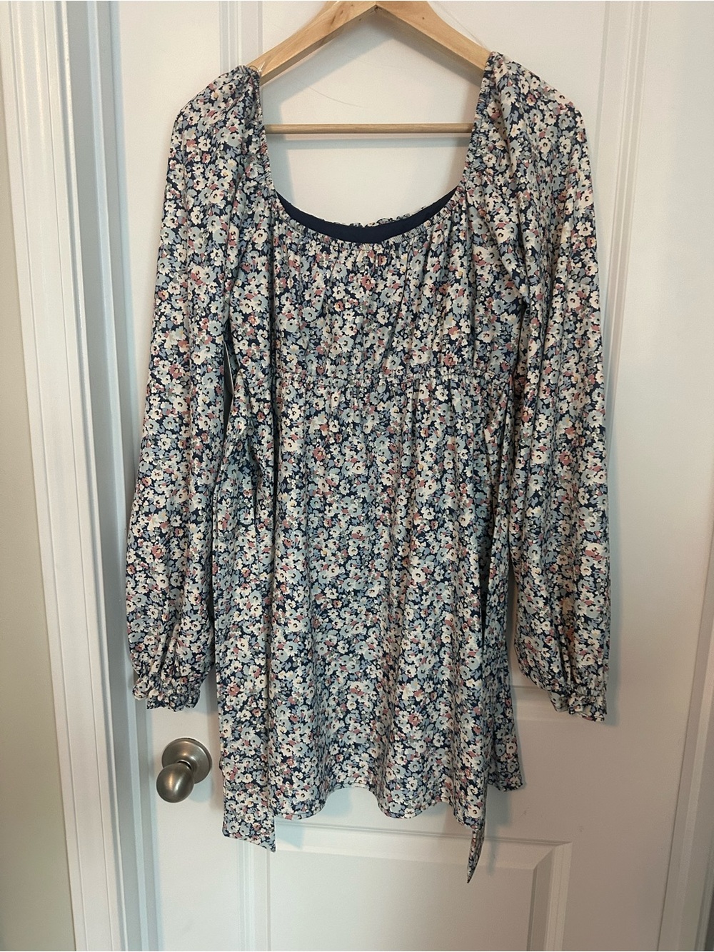 Altar'd State Blue Multi Floral Square-Neck Dress - Picture 2 of 6
